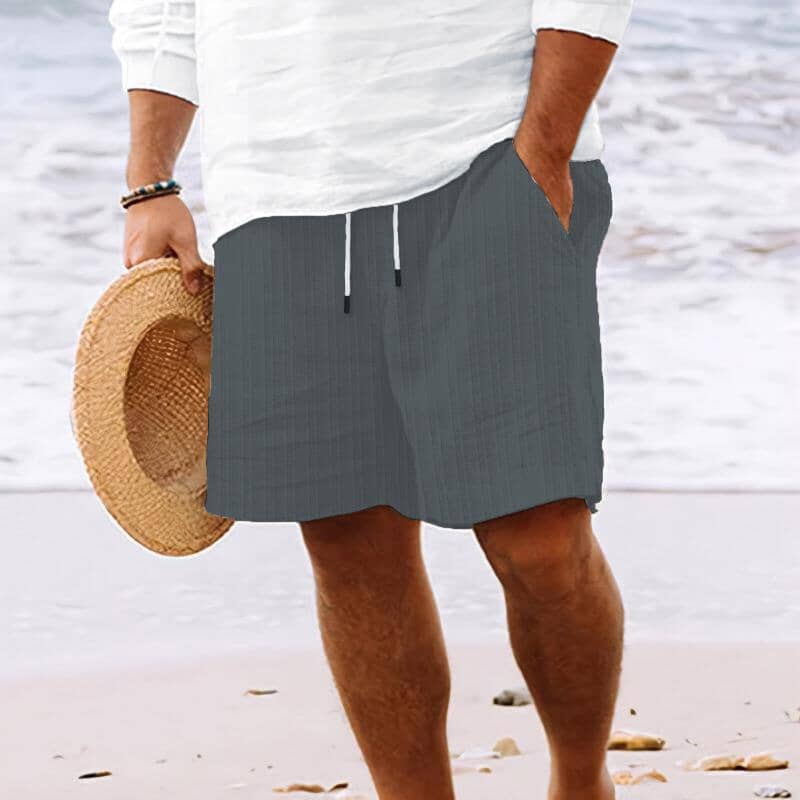 Herren Shorts gestreift | Lässige Strandshorts mit Kordelzug blau [ Herrenkollektion - Shorts - Frühling & Sommer '25 ] 101 - Herren Shorts gestreift Gratti Paris Grau M 