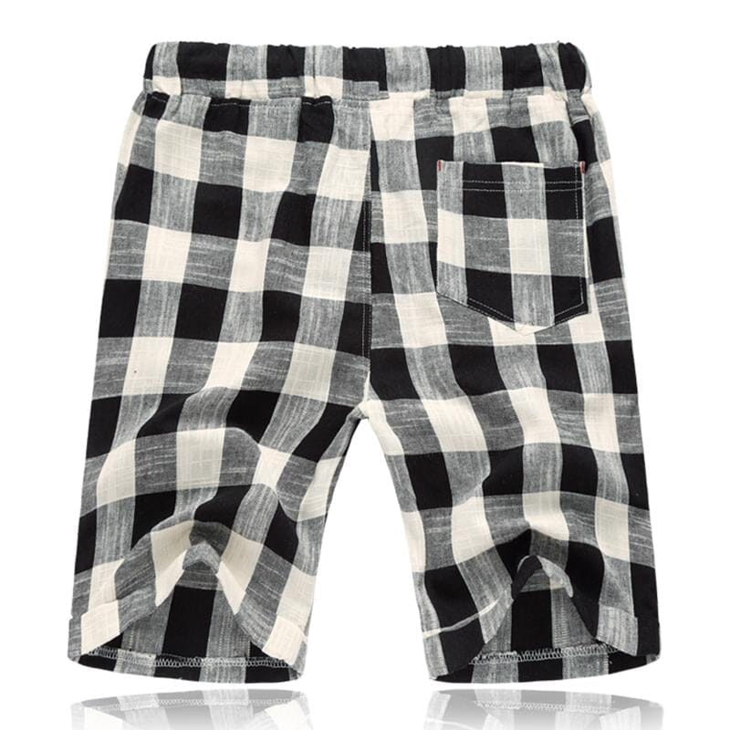 Herren Shorts Kariert | Lässige Freizeithose Baumwoll-Leinen [ Herrenkollektion - Shorts - Frühling & Sommer '25 ] 107 - Herren Shorts Kariert Gratti Paris 
