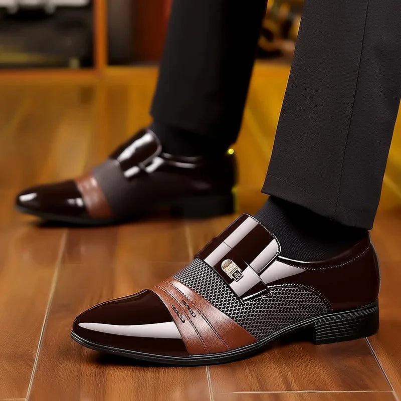 Herren Slip-On Schuhe mit Schnalle | Elegante Anzugschuhe schwarz [ Herrenkollektion - Schuhe - Elegante Schuhe ] 266 - Herren Slip-On Schuhe mit Schnalle Gratti Offiziell 
