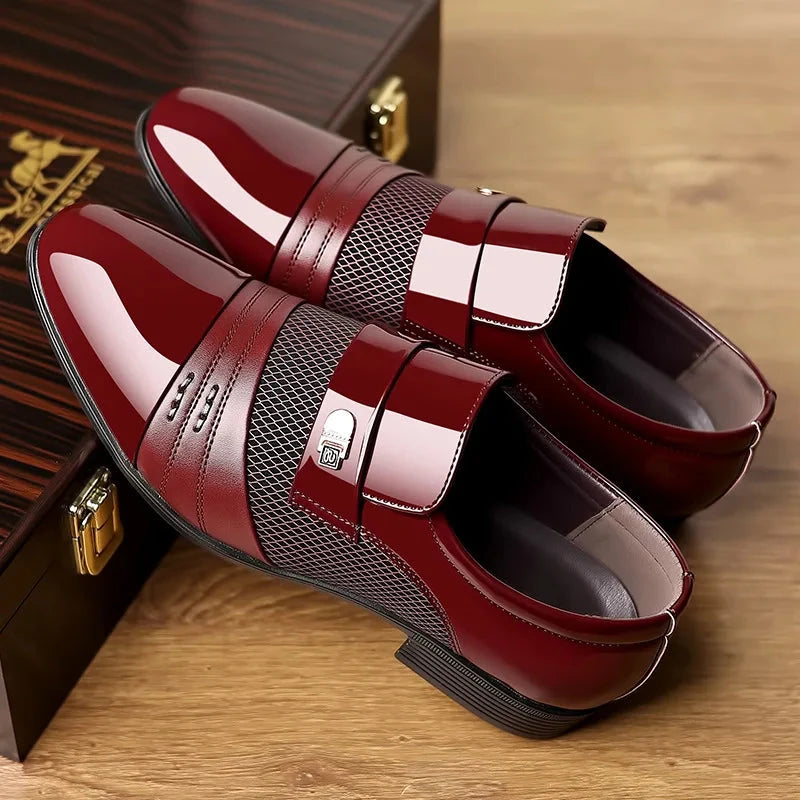 Herren Slip-On Schuhe mit Schnalle | Elegante Anzugschuhe schwarz [ Herrenkollektion - Schuhe - Elegante Schuhe ] 266 - Herren Slip-On Schuhe mit Schnalle Gratti Offiziell 