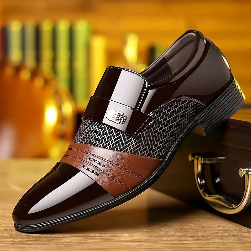 Herren Slip-On Schuhe mit Schnalle | Elegante Anzugschuhe schwarz [ Herrenkollektion - Schuhe - Elegante Schuhe ] 266 - Herren Slip-On Schuhe mit Schnalle Gratti Offiziell 