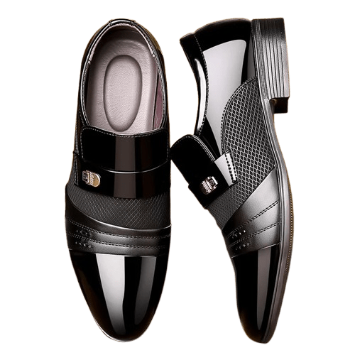 Herren Slip-On Schuhe mit Schnalle | Elegante Anzugschuhe schwarz [ Herrenkollektion - Schuhe - Elegante Schuhe ] 266 - Herren Slip-On Schuhe mit Schnalle Gratti Offiziell 