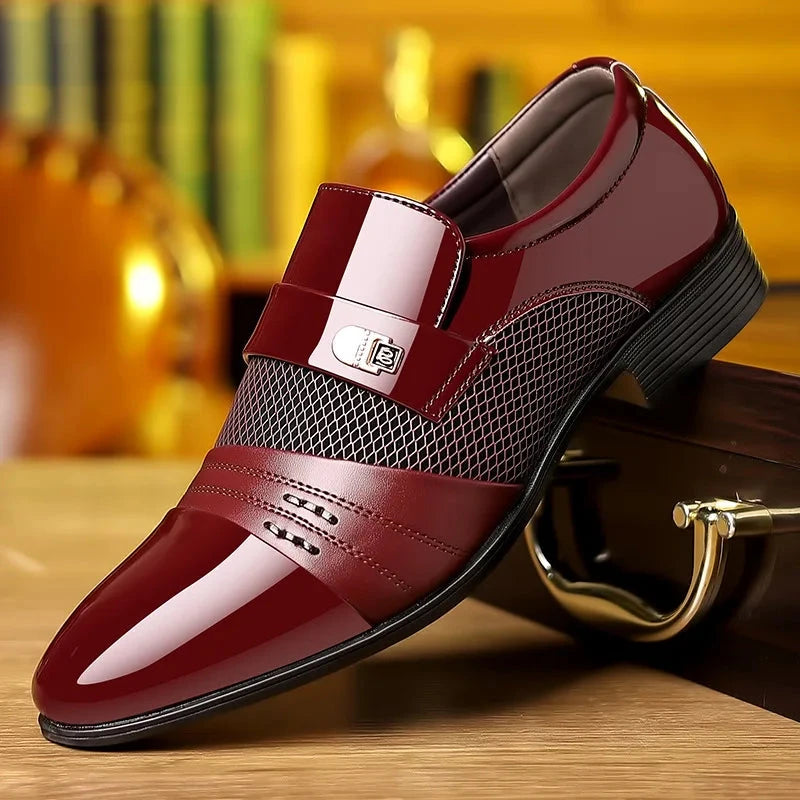 Herren Slip-On Schuhe mit Schnalle | Elegante Anzugschuhe schwarz [ Herrenkollektion - Schuhe - Elegante Schuhe ] 266 - Herren Slip-On Schuhe mit Schnalle Gratti Offiziell 