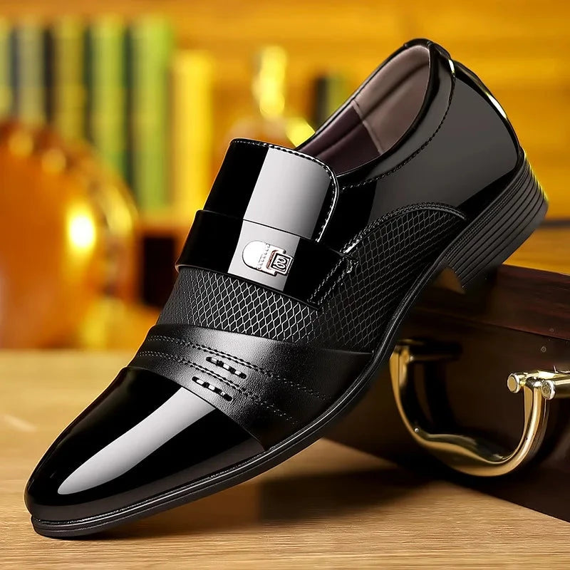 Herren Slip-On Schuhe mit Schnalle | Elegante Anzugschuhe schwarz [ Herrenkollektion - Schuhe - Elegante Schuhe ] 266 - Herren Slip-On Schuhe mit Schnalle Gratti Offiziell Schwarz 8 