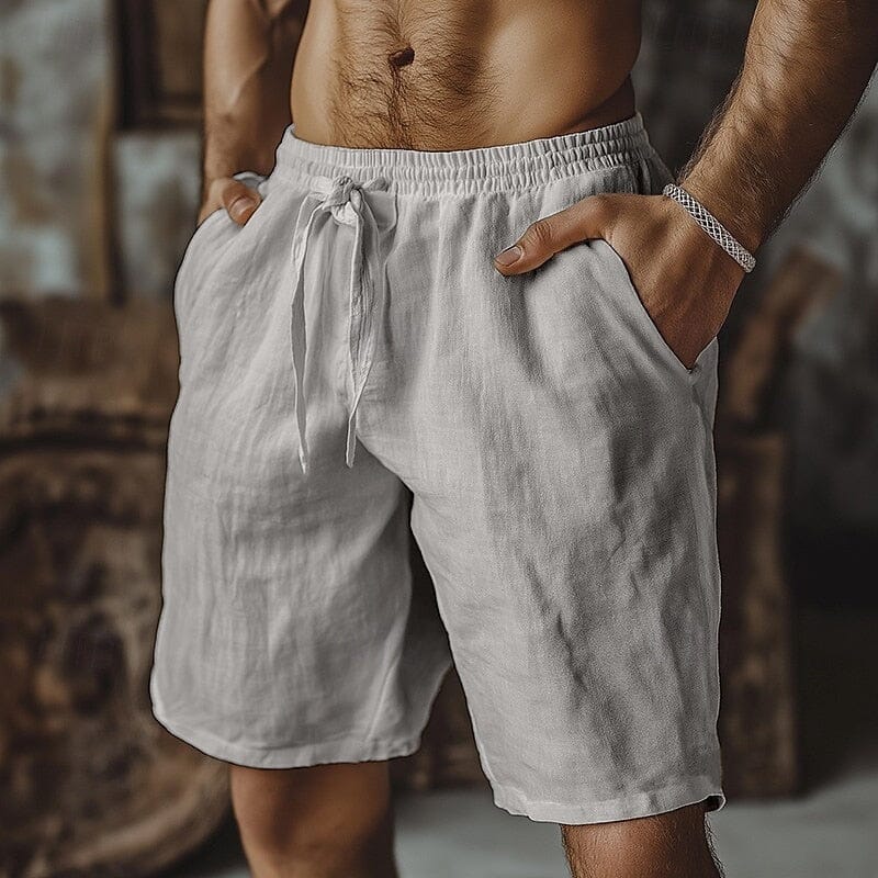 Herren Sommershorts Baumwolle | Bequeme Shorts mit Kordelzug [ Herrenkollektion - Shorts - Frühling & Sommer '25 ] 10 - Herren Sommershorts Baumwolle Gratti Paris Grau S ( US 30-32 ) 