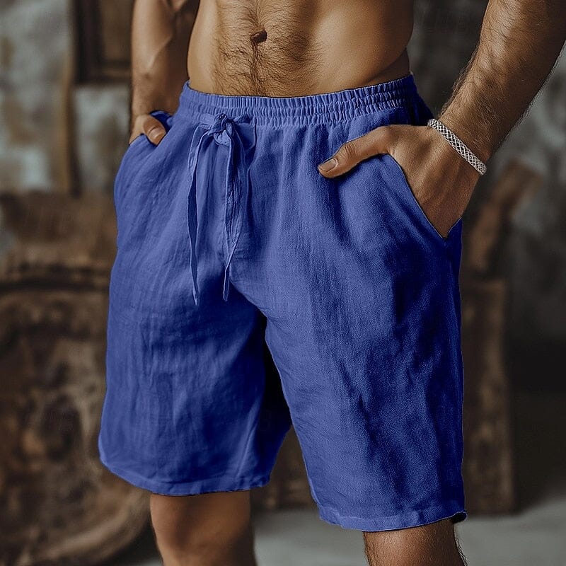 Herren Sommershorts Baumwolle | Bequeme Shorts mit Kordelzug [ Herrenkollektion - Shorts - Frühling & Sommer '25 ] 10 - Herren Sommershorts Baumwolle Gratti Paris Königsblau S ( US 30-32 ) 