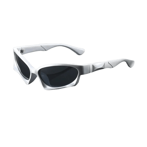 Herren Sonnenbrille futuristisch | Schmale Cyberpunk Brille silber [ Herrenkollektion - Sonnenbrille - Freizeitbrille ] 225 - Herren Sonnenbrille futuristisch Gratti Offiziell 
