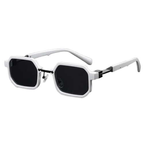 Herren Sonnenbrille geometrisch | Futuristische Cyberpunk Brille weiß [ Herrenkollektion - Sonnenbrille - Freizeitbrille ] 240 - Herren Sonnenbrille geometrisch Gratti Offiziell 