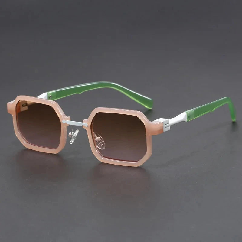 Herren Sonnenbrille geometrisch | Futuristische Cyberpunk Brille weiß [ Herrenkollektion - Sonnenbrille - Freizeitbrille ] 240 - Herren Sonnenbrille geometrisch Gratti Offiziell Errötender Efeu 