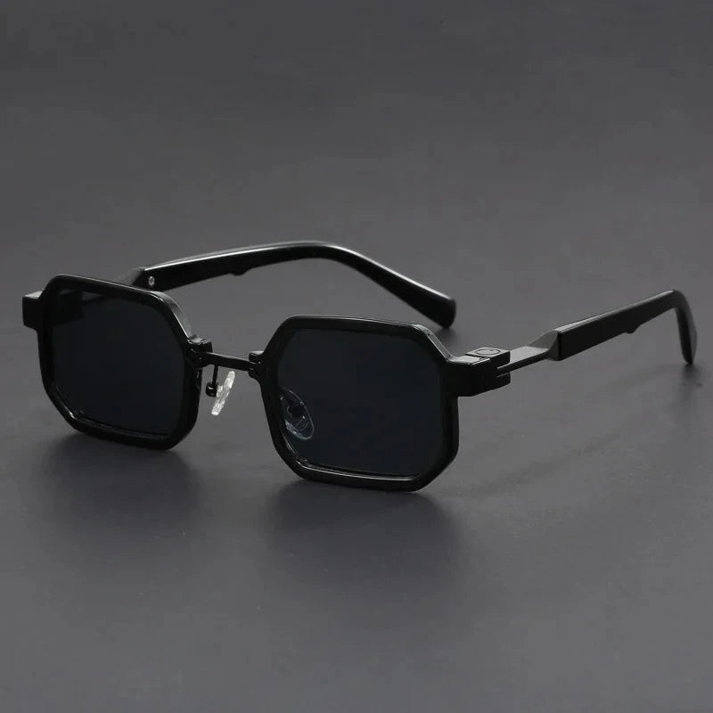 Herren Sonnenbrille geometrisch | Futuristische Cyberpunk Brille weiß [ Herrenkollektion - Sonnenbrille - Freizeitbrille ] 240 - Herren Sonnenbrille geometrisch Gratti Offiziell Mitternacht Onyx 