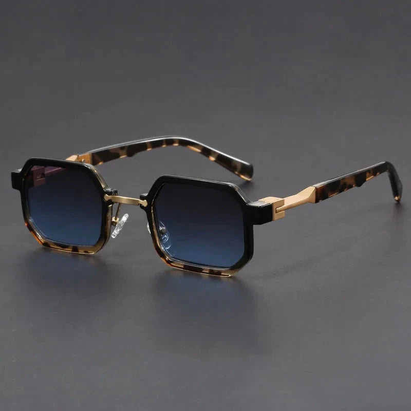 Herren Sonnenbrille geometrisch | Futuristische Cyberpunk Brille weiß [ Herrenkollektion - Sonnenbrille - Freizeitbrille ] 240 - Herren Sonnenbrille geometrisch Gratti Offiziell Saphir Verblassen 