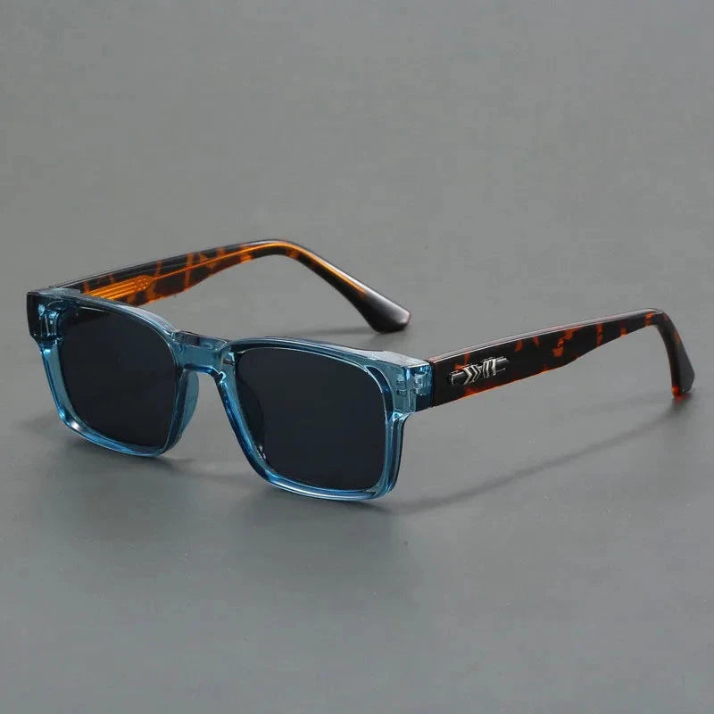 Herren Sonnenbrille polarisiert | Quadratische Brille mit Schildpatt-Bügeln hellblau [ Herrenkollektion - Sonnenbrille - Freizeitbrille ] 242 - Herren Sonnenbrille polarisiert Gratti Offiziell Blau 