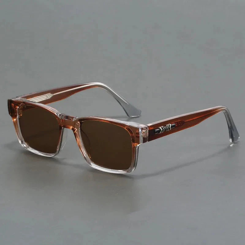 Herren Sonnenbrille polarisiert | Quadratische Brille mit Schildpatt-Bügeln hellblau [ Herrenkollektion - Sonnenbrille - Freizeitbrille ] 242 - Herren Sonnenbrille polarisiert Gratti Offiziell Tee 