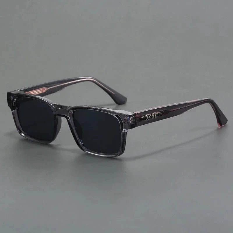 Herren Sonnenbrille polarisiert | Quadratische Brille mit Schildpatt-Bügeln hellblau [ Herrenkollektion - Sonnenbrille - Freizeitbrille ] 242 - Herren Sonnenbrille polarisiert Gratti Offiziell Grau 