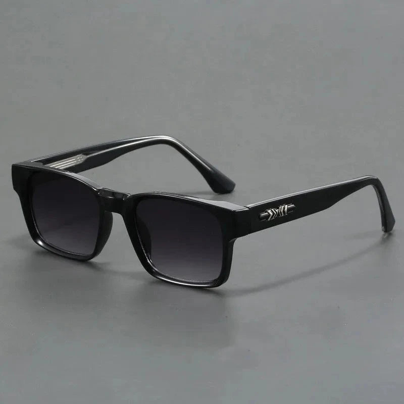 Herren Sonnenbrille polarisiert | Quadratische Brille mit Schildpatt-Bügeln hellblau [ Herrenkollektion - Sonnenbrille - Freizeitbrille ] 242 - Herren Sonnenbrille polarisiert Gratti Offiziell Schwarz 