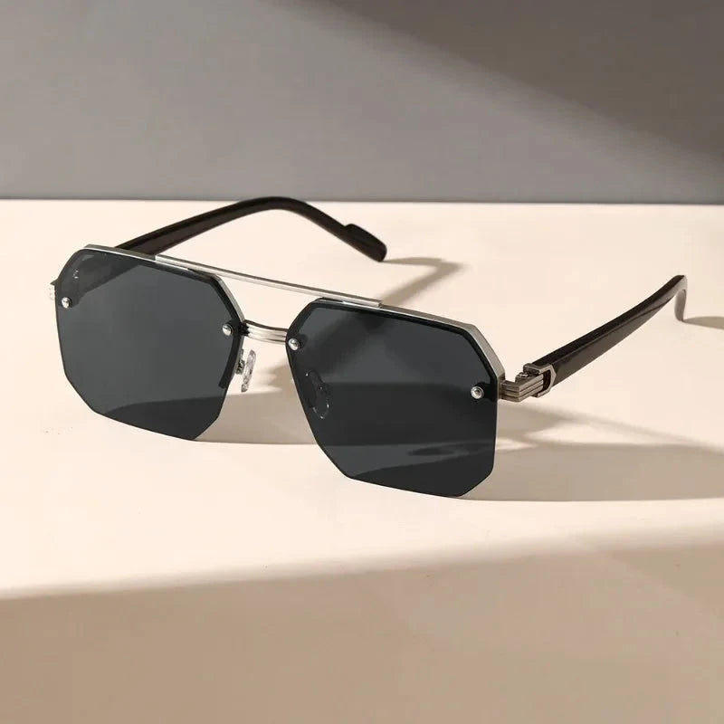 Herren Sonnenbrille polarisiert | Randlose Designer Sonnenbrille Hexagonal [ Herrenkollektion - Brille - Sonnenbrille ] 185 - Herren Sonnenbrille polarisiert Gratti Offiziell 