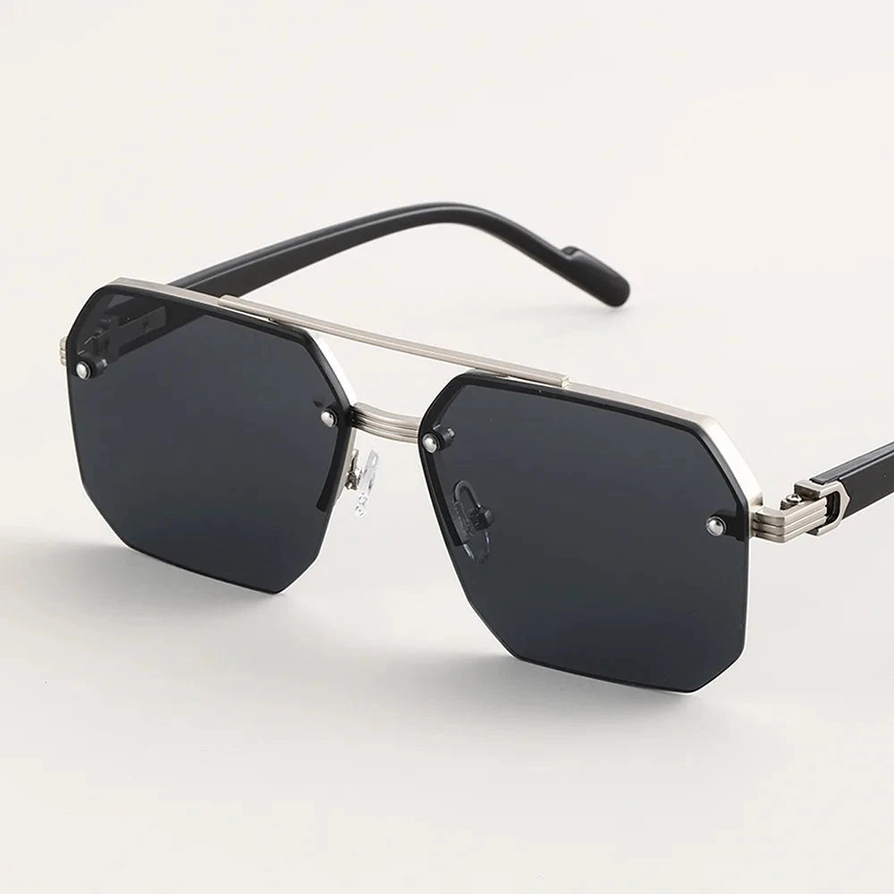 Herren Sonnenbrille polarisiert | Randlose Designer Sonnenbrille Hexagonal [ Herrenkollektion - Brille - Sonnenbrille ] 185 - Herren Sonnenbrille polarisiert Gratti Offiziell 
