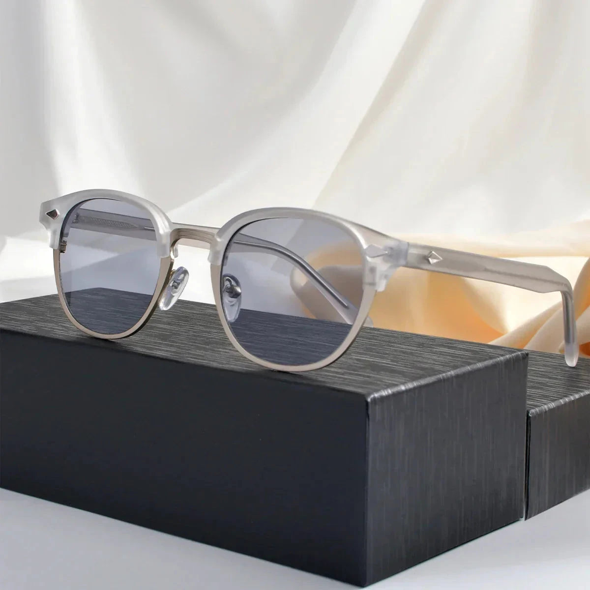 Herren Sonnenbrille polarisiert | Retro Clubmaster Brille blau [ Herrenkollektion - Sonnenbrille - Freizeitbrille ] 246 - Herren Sonnenbrille polarisiert Gratti Offiziell Grau 