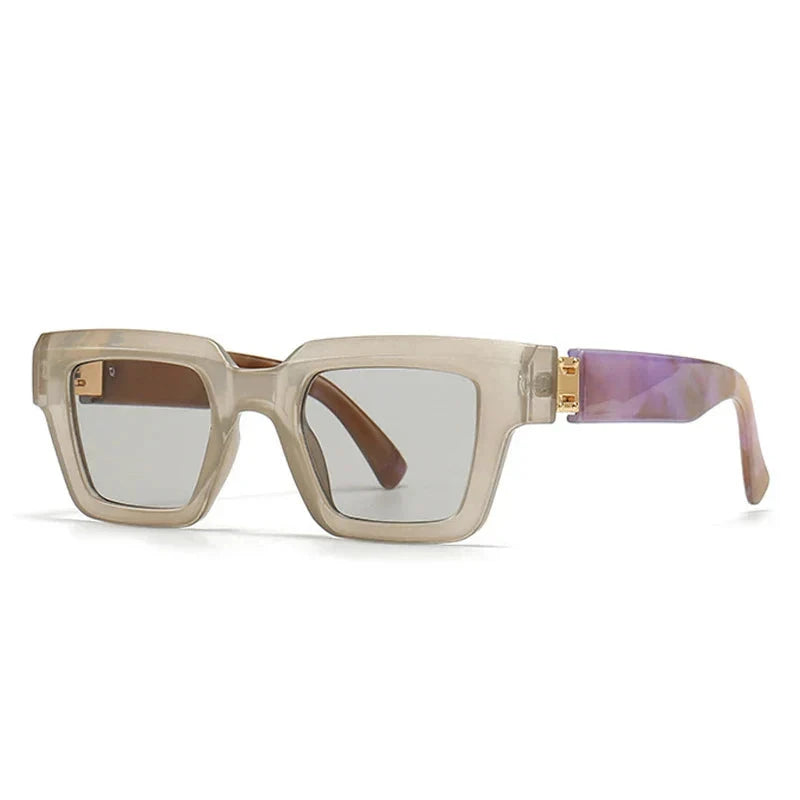 Herren Sonnenbrille quadratisch | Designer Luxus Sonnenbrille beige-lila [ Herrenkollektion - Sonnenbrille - Freizeitbrille ] 238 -Herren Sonnenbrille quadratisch Gratti Offiziell 