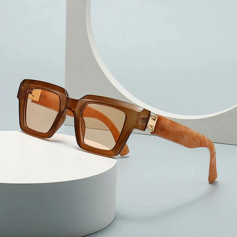 Herren Sonnenbrille quadratisch | Designer Luxus Sonnenbrille beige-lila [ Herrenkollektion - Sonnenbrille - Freizeitbrille ] 238 -Herren Sonnenbrille quadratisch Gratti Offiziell Orange 