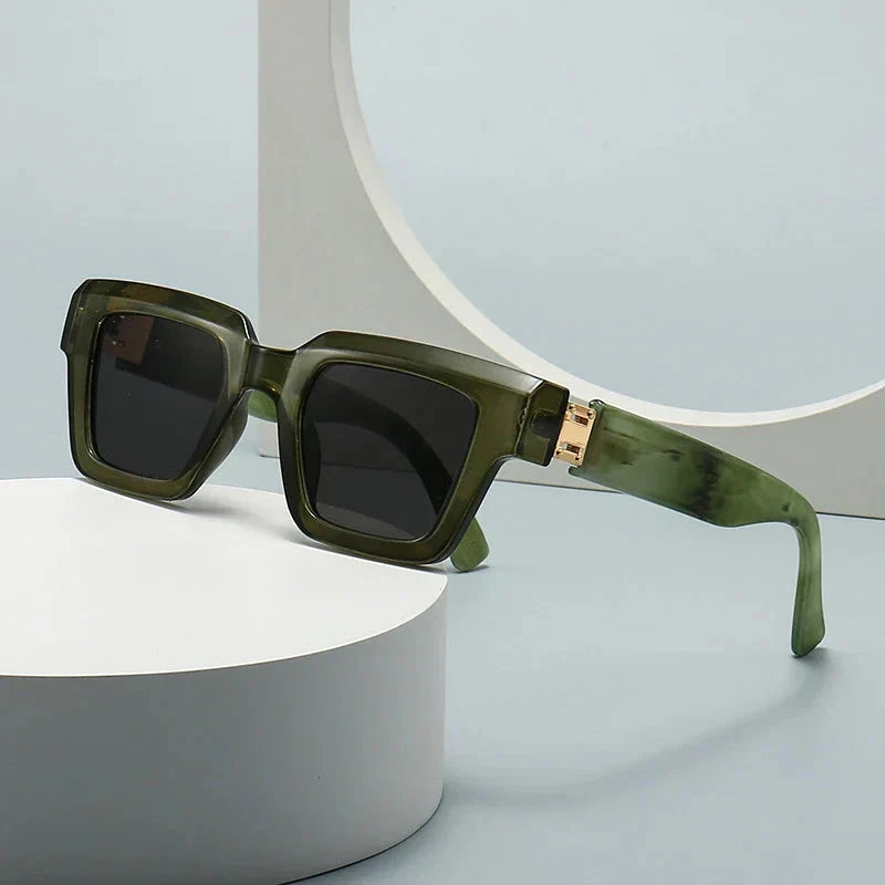 Herren Sonnenbrille quadratisch | Designer Luxus Sonnenbrille beige-lila [ Herrenkollektion - Sonnenbrille - Freizeitbrille ] 238 -Herren Sonnenbrille quadratisch Gratti Offiziell Olivgrün 