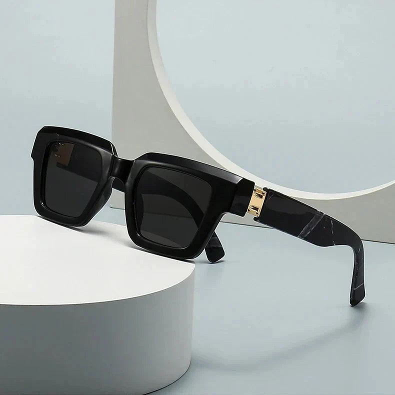 Herren Sonnenbrille quadratisch | Designer Luxus Sonnenbrille beige-lila [ Herrenkollektion - Sonnenbrille - Freizeitbrille ] 238 -Herren Sonnenbrille quadratisch Gratti Offiziell Schwarz 