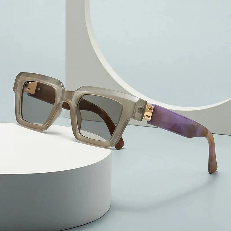 Herren Sonnenbrille quadratisch | Designer Luxus Sonnenbrille beige-lila [ Herrenkollektion - Sonnenbrille - Freizeitbrille ] 238 -Herren Sonnenbrille quadratisch Gratti Offiziell Violett 
