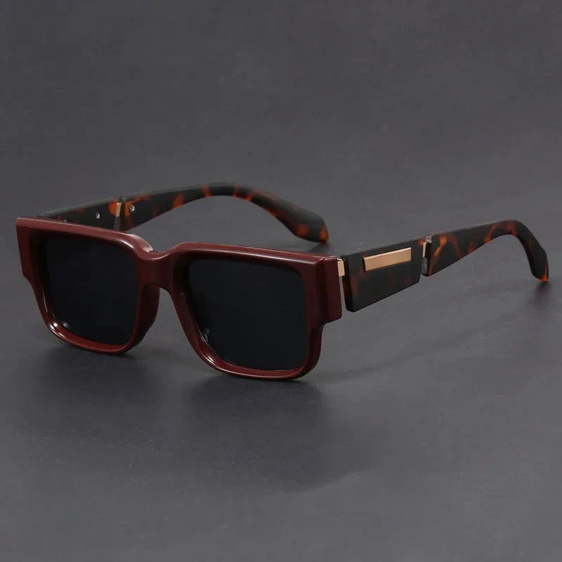 Herren Sonnenbrille quadratisch | Klobige Sonnenbrille Acetat schwarz [ Herrenkollektion - Sonnenbrille - Freizeitbrille ] 245 - Herren Sonnenbrille quadratisch Gratti Offiziell Bernstein Jaguar 