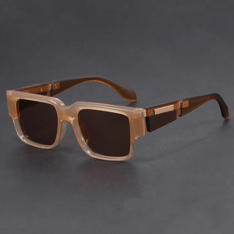 Herren Sonnenbrille quadratisch | Klobige Sonnenbrille Acetat schwarz [ Herrenkollektion - Sonnenbrille - Freizeitbrille ] 245 - Herren Sonnenbrille quadratisch Gratti Offiziell Honig Tee 