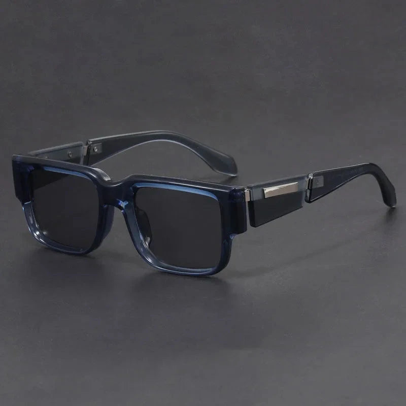 Herren Sonnenbrille quadratisch | Klobige Sonnenbrille Acetat schwarz [ Herrenkollektion - Sonnenbrille - Freizeitbrille ] 245 - Herren Sonnenbrille quadratisch Gratti Offiziell Königs blau 