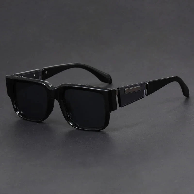 Herren Sonnenbrille quadratisch | Klobige Sonnenbrille Acetat schwarz [ Herrenkollektion - Sonnenbrille - Freizeitbrille ] 245 - Herren Sonnenbrille quadratisch Gratti Offiziell Tief Schwarz 