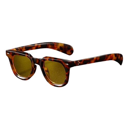 Herren Sonnenbrille Retro | Schildpatt Brille mit gelben Gläsern [ Herrenkollektion - Sonnenbrille - Freizeitbrille ] 227 - Herren Sonnenbrille Retro Gratti Offiziell 