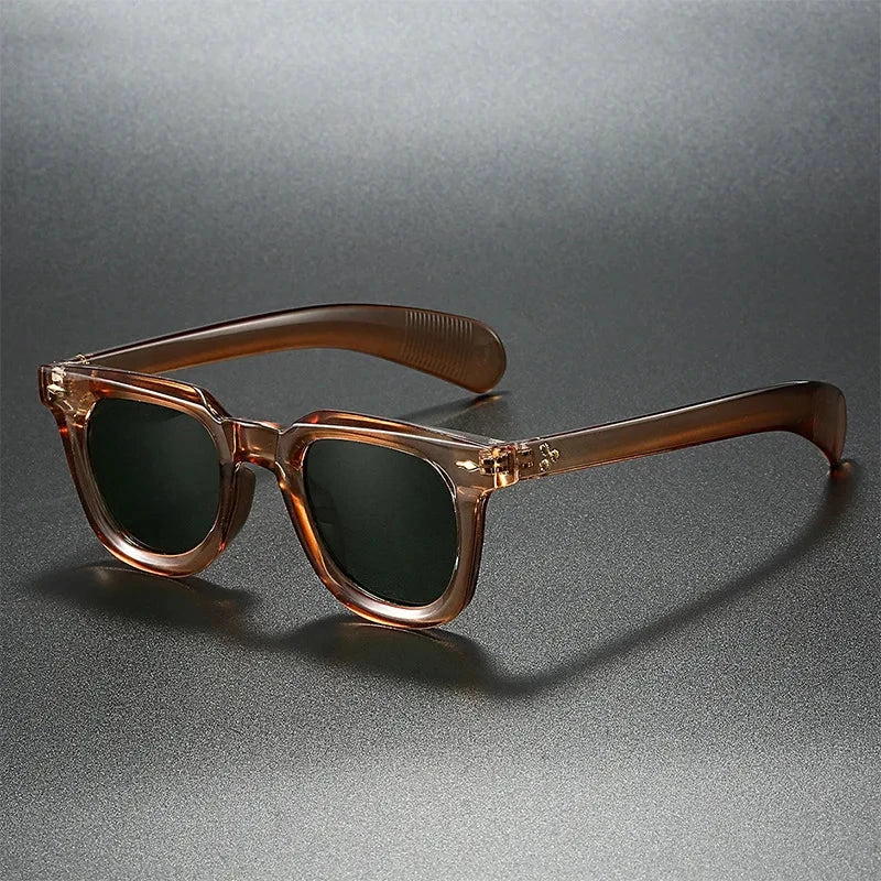 Herren Sonnenbrille Retro | Schildpatt Brille mit gelben Gläsern [ Herrenkollektion - Sonnenbrille - Freizeitbrille ] 227 - Herren Sonnenbrille Retro Gratti Offiziell Kaffee 