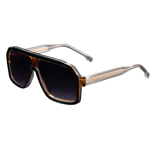 Herren Sonnenbrille Retro | Übergroße quadratische Brille braun [ Herrenkollektion - Sonnenbrille - Freizeitbrille ] 233 - Herren Sonnenbrille Retro Gratti Offiziell 