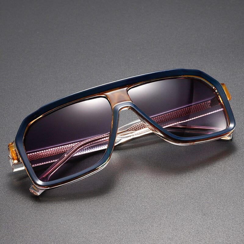 Herren Sonnenbrille Retro | Übergroße quadratische Brille braun [ Herrenkollektion - Sonnenbrille - Freizeitbrille ] 233 - Herren Sonnenbrille Retro Gratti Offiziell 