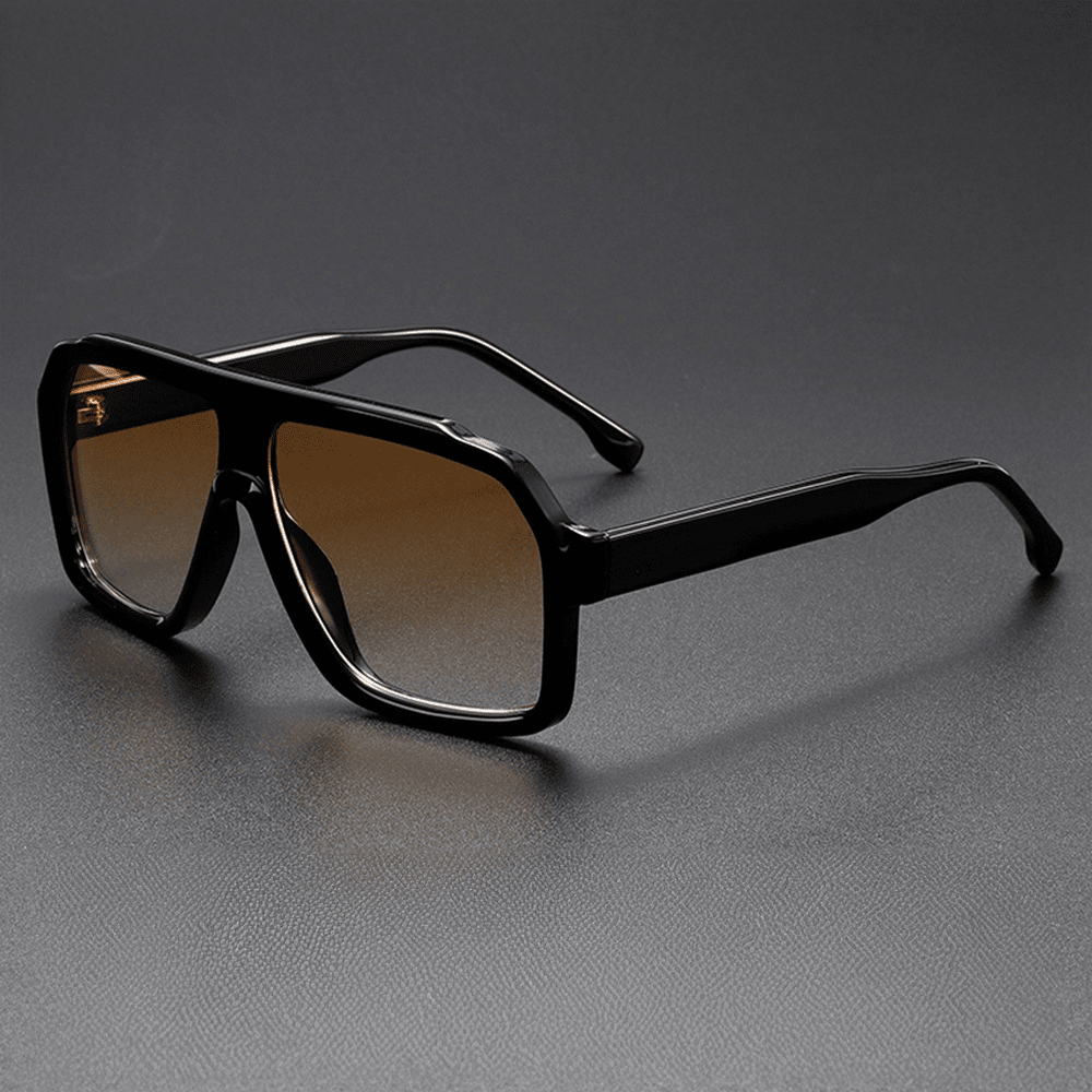 Herren Sonnenbrille Retro | Übergroße quadratische Brille braun [ Herrenkollektion - Sonnenbrille - Freizeitbrille ] 233 - Herren Sonnenbrille Retro Gratti Offiziell Bronze 
