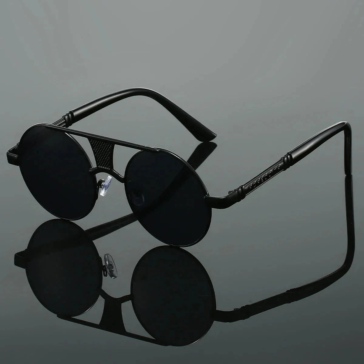 Herren Sonnenbrille Steampunk | Runde Vintage Brille mit Metallrahmen rot [ Herrenkollektion - Sonnenbrille - Freizeitbrille ] 226 - Herren Sonnenbrille Steampunk Gratti Offiziell 