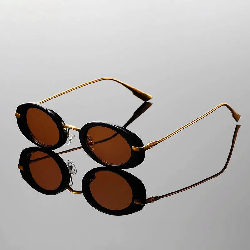 Herren Sonnenbrillen Set Retro | Ovale Brillen Schildpatt und Beige [ Herrenkollektion - Sonnenbrille - Freizeitbrille ] 236 - Herren Sonnenbrillen Set Retro Gratti Offiziell Bernstein Schildpatt 