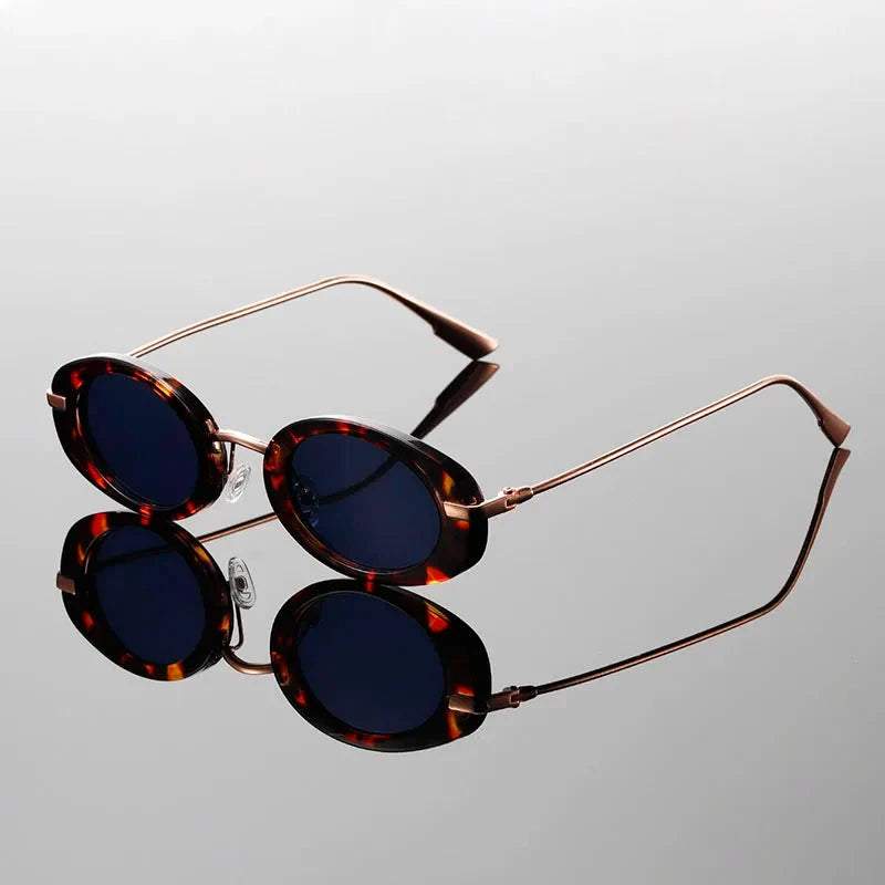 Herren Sonnenbrillen Set Retro | Ovale Brillen Schildpatt und Beige [ Herrenkollektion - Sonnenbrille - Freizeitbrille ] 236 - Herren Sonnenbrillen Set Retro Gratti Offiziell Schwarz Leopard 