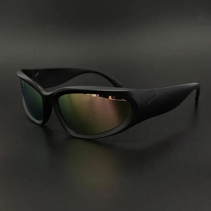 Herren Sport Sonnenbrille Karbon | Wrap-around Brille in Carbon-Optik [ Herrenkollektion - Sonnenbrille - Freizeitbrille ] 239 - Herren Sport Sonnenbrille Karbon Gratti Offiziell Chrom Schwarz 