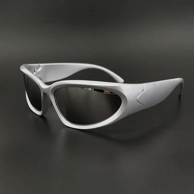 Herren Sport Sonnenbrille Karbon | Wrap-around Brille in Carbon-Optik [ Herrenkollektion - Sonnenbrille - Freizeitbrille ] 239 - Herren Sport Sonnenbrille Karbon Gratti Offiziell Silber 