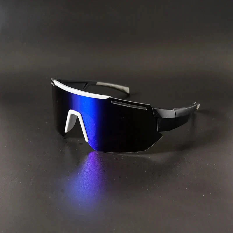 Herren Sport Sonnenbrille | Monoscheibe Visierbrille weiß [ Herrenkollektion - Sonnenbrille - Freizeitbrille ] 229 - Herren Sport Sonnenbrille Gratti Offiziell Dunkelblau 