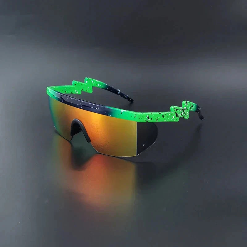 Herren Sport Sonnenbrille Retro | Visierbrille mit verspiegelten Gläsern weiß [ Herrenkollektion - Sonnenbrille - Freizeitbrille ] 216 - Herren Sport Sonnenbrille Retro Gratti Offiziell Neongrün 