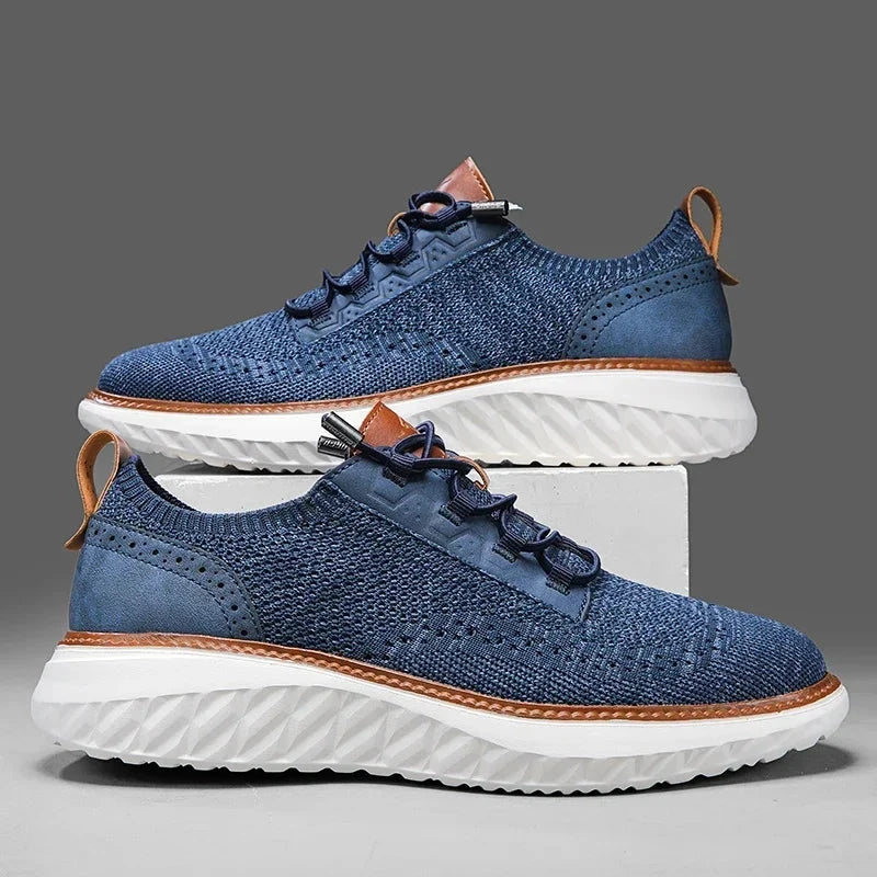 Herren Strick Sneaker | Casual Freizeitschuhe mit Brogue-Muster beige [ Herrenkollektion - Schuhe - Turnschuhe ] 261 - Herren Strick Sneaker Gratti Offiziell 