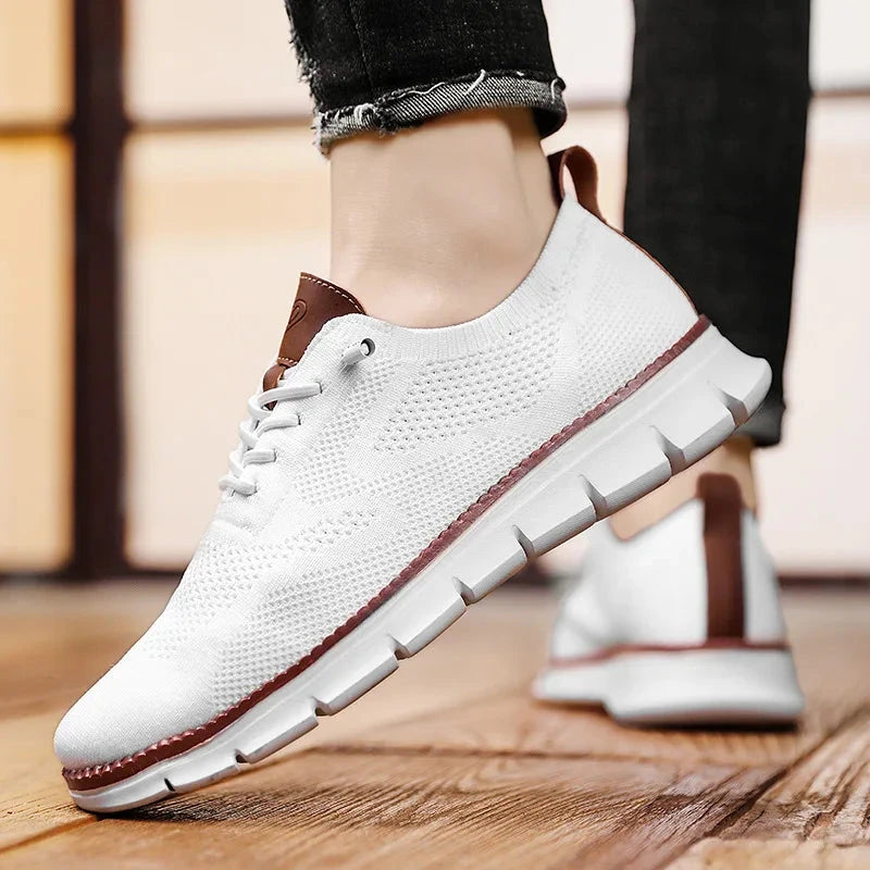 Herren Strick Sneaker | Casualschuhe mit Brogue Muster beige [ Herrenkollektion - Schuhe - Turnschuhe ] 258 - Herren Strick Sneaker Gratti Offiziell 