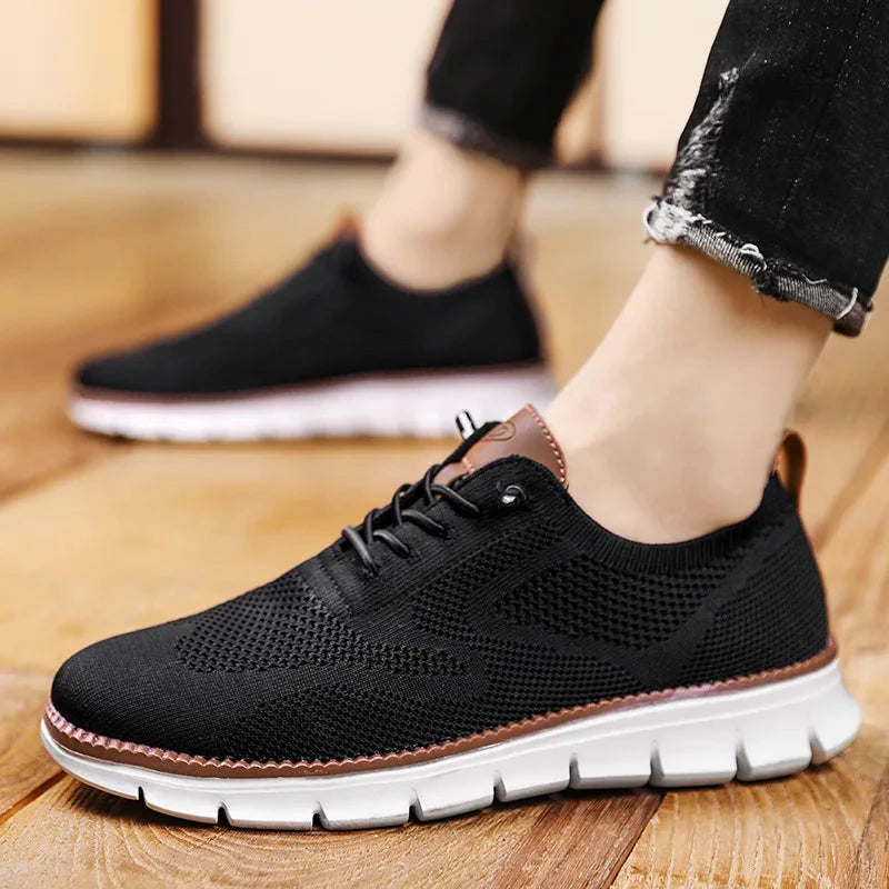 Herren Strick Sneaker | Casualschuhe mit Brogue Muster beige [ Herrenkollektion - Schuhe - Turnschuhe ] 258 - Herren Strick Sneaker Gratti Offiziell 