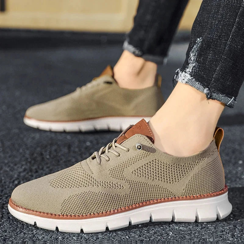 Herren Strick Sneaker | Casualschuhe mit Brogue Muster beige [ Herrenkollektion - Schuhe - Turnschuhe ] 258 - Herren Strick Sneaker Gratti Offiziell 