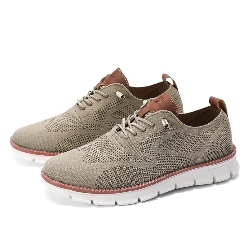 Herren Strick Sneaker | Casualschuhe mit Brogue Muster beige [ Herrenkollektion - Schuhe - Turnschuhe ] 258 - Herren Strick Sneaker Gratti Offiziell 