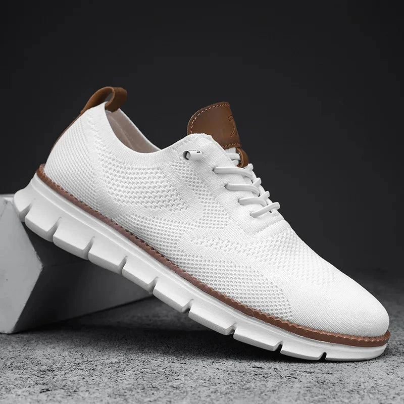 Herren Strick Sneaker | Casualschuhe mit Brogue Muster beige [ Herrenkollektion - Schuhe - Turnschuhe ] 258 - Herren Strick Sneaker Gratti Offiziell Weiß 11 
