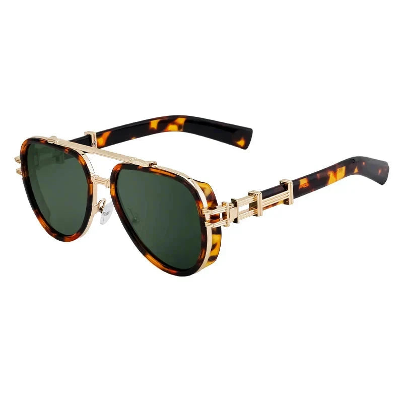 Herren Vintage Sonnenbrille | Metallbrille mit Doppelsteg schwarz-gold [ Herrenkollektion - Sonnenbrille - Freizeitbrille ] 234 - Herren Vintage Sonnenbrille Gratti Offiziell Sahara 
